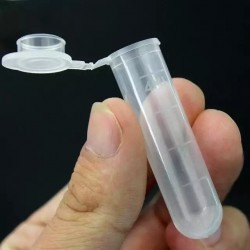 Tubo de teste plástico transparente com tampa 5 ml
